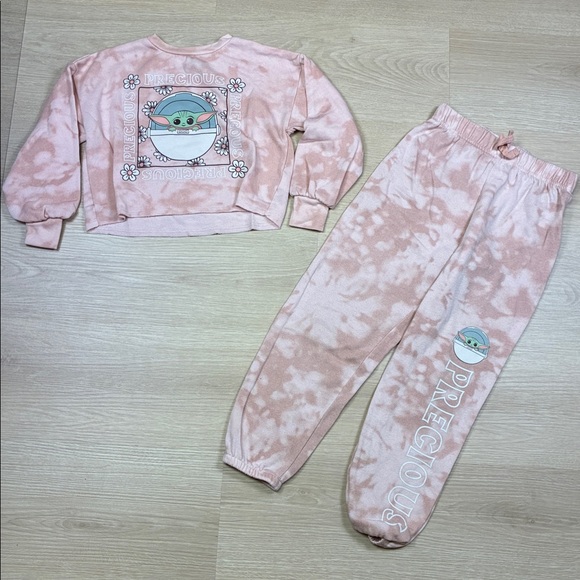 Star Wars Other - Star Wars Tie Dye Pink Loungewear Set - Top 4/5, Bottom 6/6X Baby Yoda PRECIOUS